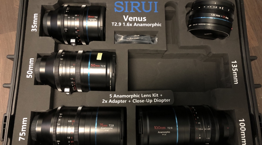 Kit de 4 Objectifs Anamorphique E-mount FF 1.6X et 2X ( 35mm,50mm,75mm, et 100mm T2.9) de Sirui
